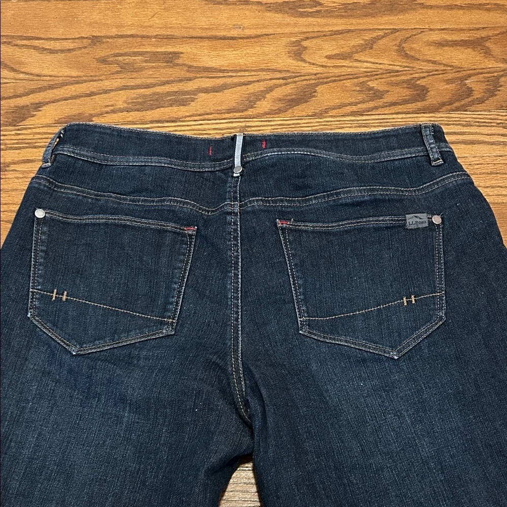 LLBean Flannel Lined Classic Dark Blue Straight Leg Jeans Size 10 - Picture 10 of 15